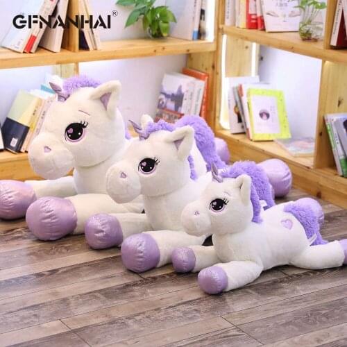 1pc 60-110CM Giant Unicorn Plush Toys Cute High Quality Stuffed Cartoon Animal Horse Unicorn Dolls Children Kids Birthday Gifts