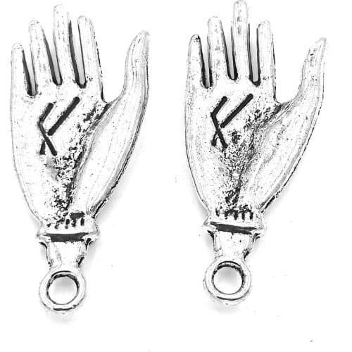 10pcs Palm charms pendant 41x17mm antique silver ornament accessories jewelry making DIY base material