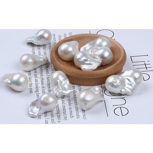 16-18mm Hot Selling White Natural Freshwater Baroque Pearl Loose Bead No Hole For Jewelry Making