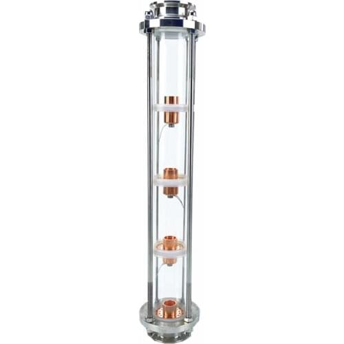 2"(51mm)OD64 Distillation Column With 4pcs Copper Bubble Plates For Distillation,4-Layer High Quality Glass Rectification Column