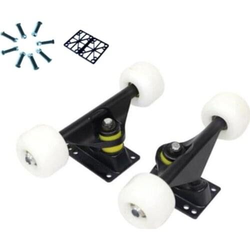 2 Pcs Skateboard Bridge Wheels 5 Inch Skateboard Trucks Four-Wheel Skateboard Support and Wheels Parts Long Board