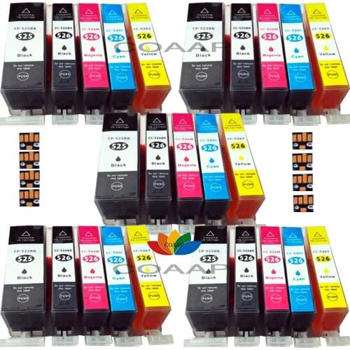 25 Compatible CANON 525 526 ink cartridge for PIXMA IP4850 iP4950 iX6550 MG5150 MG5250 MG5350 MG8150 MX715 MX885 MX895 Printer