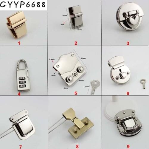 6sets High quality fashion bags LOCK Hardware Accessories genuine leather trunk lock twist handmade bags making Purse Snap