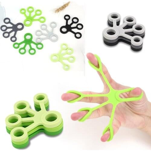 6color Silicone Finger Gripper Strength Trainer Resistance Band Hand Grip Wrist Yoga Stretcher Finger Expander Exercise training