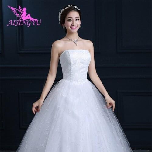 AIJINGYU 2021 princess Customized new hot selling cheap ball gown lace up back formal bride dresses wedding dress FU161