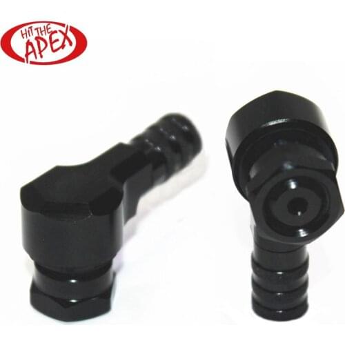 2PCS Racing Motorcycle CNC Aluminum Wheels Valve Stems Caps 90 Degrees 11.3mm - Black