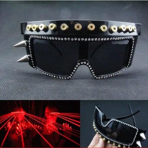 Free shipping Event Party Supplies laser glasses red LED glasses DJ club laser glove 650nm Party glasses flashing glasses