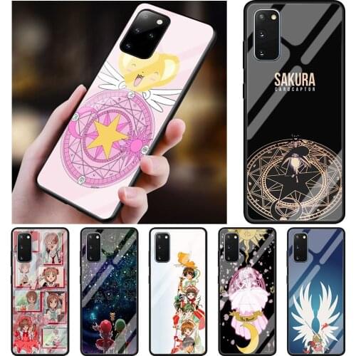 Card Captor Sakura Tempered Glass Phone Case for Samsung Galaxy S21 S20 FE Note 10 Lite S10 S9 S8 Plus 20 Ultra 9 S10e Cover