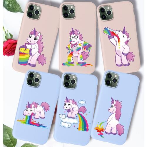 Cute Unicorn Rainbow Case For iPhone 11 Pro Max XS XR X 6 6S 8 7 Plus SE 2020 Case Cover Silicone Soft 7plus Funda