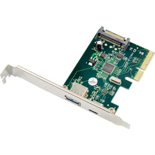 Add On Card 2Port PCIE X4 Riser Super Speed 10Gbs Dual Port USB 3.1 Expansion Card TypeC Type-A Chip Asmedia ASM1142 Converter