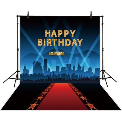 Hollywood Movie Photography Backdrop Kids Birthday Party Red Carpet Curtain Photo Background Decor Banner Studio Prop