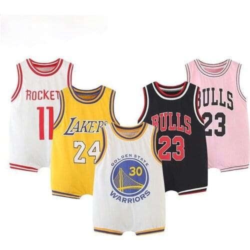 Summer letter Baby Boy Basketball Clothes Newborn Baby Clothes Sports jersey Jumpsuits Toddler Girls Loose Short Sleeve Rompers