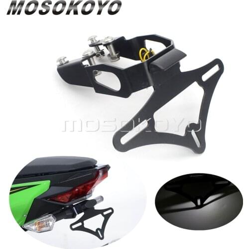 Motorcycle CNC License Plate Holder LED Light Bracket Tail Tidy Fender Eliminator Kit For Kawasaki Ninja 400 Z400 2017 18 2019