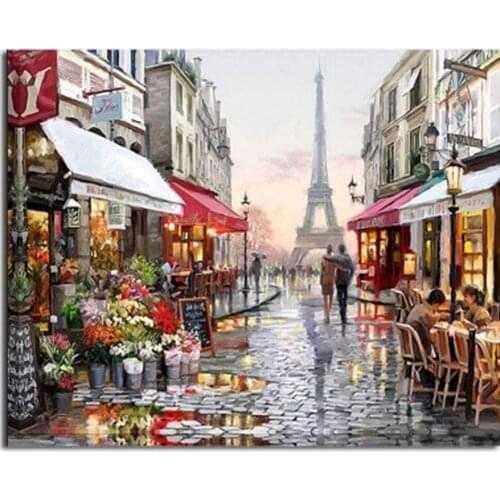 Landscape Painting by Numbers DIY Oil Canvas Painting Wall Art Coloring by Numbers Digital Painting Home Decor JS22