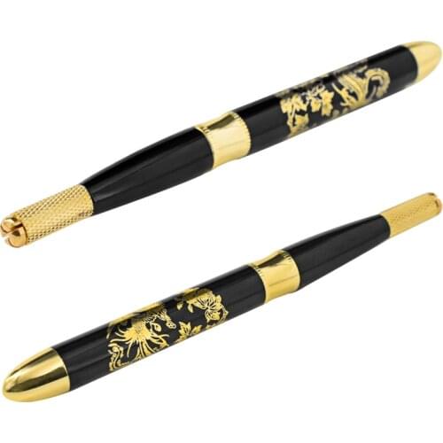 Tattoo Manual Pen Kits Microblading Eyebrow Lip Permanent Makeup 3D Embroidery Phoenix Pattern with 10Pcs Tattoo Needles Set