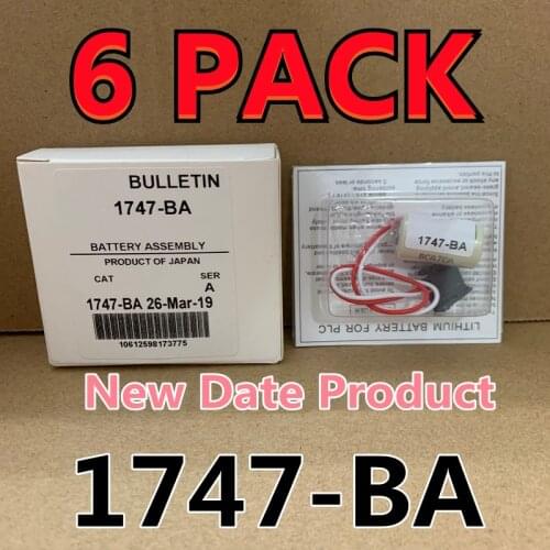 NEW DATE) 6 PACK Original A-B 1747-BA 3V 1000mAh CNC PLC Lithium Battery with Plug CR14250SE