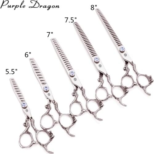Scissors For Hairdresser Purple Dragon 5.5" 6" 7" 7.5" 8" Japan 440C 9006# Thinning Shears Barber Scissors Hair Cutting Scissors
