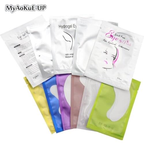 Blue 50 pairs Lint Free Eye Gel Patch Under Eyes During eyelash extension application Under Patch Pad Eyelash Extension Tool