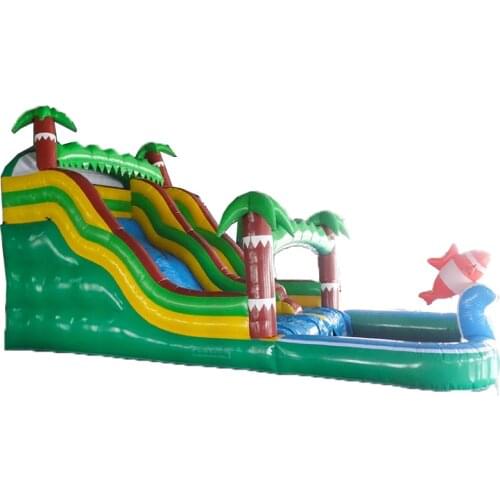 Popular&Hot Sale Inflatable Slide with a pool amusement park giant inflatable slide for children inflatable island