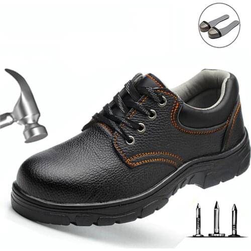 Labor Insurance Shoes Mens Anti-smashing Rubber Bottom Breathable Work Shoes Wear-resistant Oil and Acid-resistant Safety Shoes