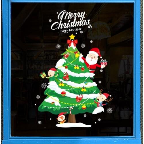 Christmas Tree snowflake wall stickers decals children bedroom living room Decoration Christmas tree deer wall Decals