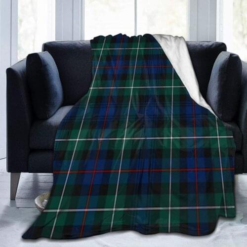 Blue and Green Plaid Clan Mackenzie Tartan Warm Throw Blanket Sofa Blanket Ultra-Soft Micro Fleece Blanket Movies Blanket for