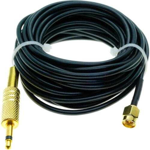 SMA male to 3.5mm male mono 1/8" TS plug CCTV Camera Monitor antenna RG174 Cable