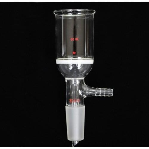 Glass Vacuum Buchner Funnel 60ml Joint 24/40 With Medium Fritted Disc Filter Funnel