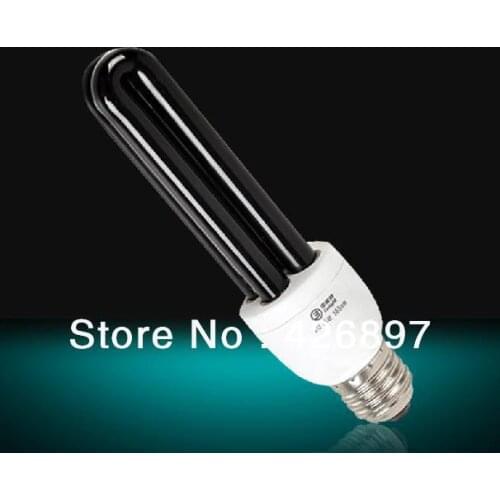 UVA Black Light BLB 2U 15W E27 compact fluorescent lamp,insect trap,testing uv curing stage decoration,UV-A 365NM tube 220-240V