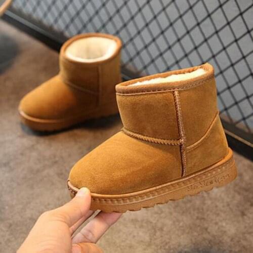 Winter Child Fashion Snow Boots Thick New Kids Cotton Shoes Warm Plush Soft Bottom Girls Short Boots Ski Boot Baby Toddler Boots