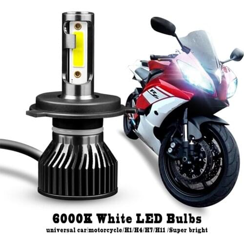 1Pcs 35W Motorcycle LED Headlight H1 H4 H7 H11 Lamp Fog Light COB Led Bulbs Front Light Headlamp for Moto Spotlights 6000K White