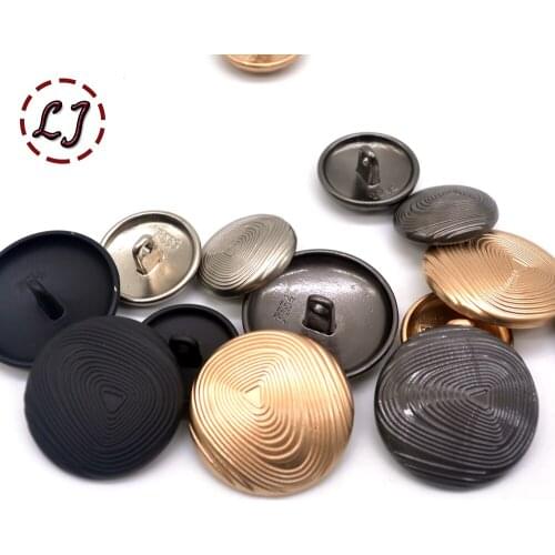 10pcs/lot Fashion decorative metal buttons fingerprint lines sewing buttons for women shirt overcoat garment accessories DIY