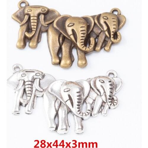 10 pieces of retro metal zinc alloy elephant pendant for DIY handmade jewelry necklace making 7497
