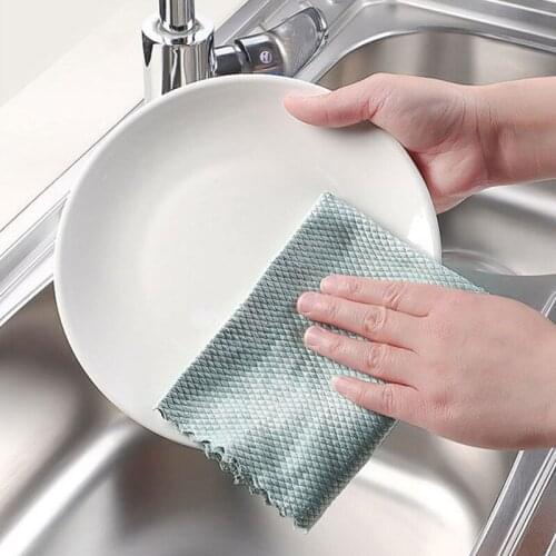 3Pcs/Set Fish Scales Cleaning Cloth Kitchen Towel Household Items Cleaning Tools Bowl Dish Ceramic Tile Wipe Duster Glass Rags