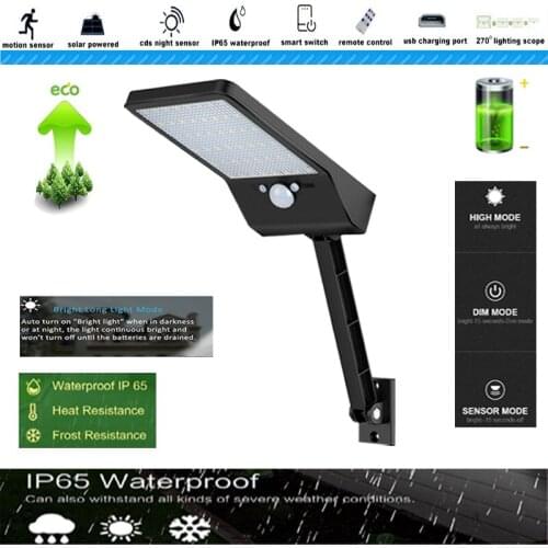 48/60 LED Wireless Solar Lights Outdoor Decor Waterproof PIR Motion Sensor campg lights emergency tent sp