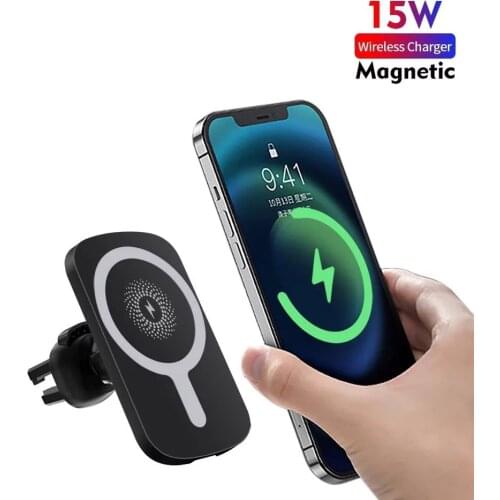 Fdgao 15w Qi Magnetic Wireless Car Charger Mount Bracket For Magsafe Iphone 12 Pro Max 12 Mini Fast Charging Car Phone Holder