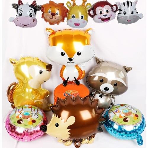 1PC Big Animal Foil Balloon Rabbit Squirrel Hedgehog Raccoon Fox Balloons Jungle Party Supplies Birthday Baby Shower Decorations