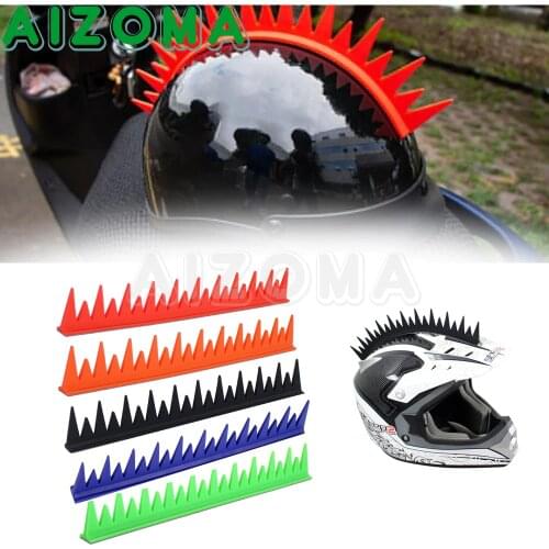 DIY Helmet Mohawk Spikes Punk Colorful Rubber Spikes Sticker Off Road Motorcycle Ski Snowboard Helmets Decoration