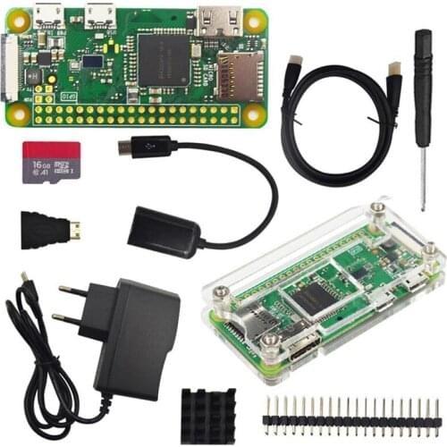 For Raspberry Pi Zero W Kit 5MP Camera RPI Zero W Case Heat Sink Power Adapter Adapter Kit Mini HDMI-EU Plug