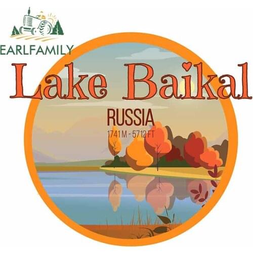 EARLFAMILY 13cm x 11.7cm For Lake Baikal Funny Car Stickers Sunscreen Decal Car Accessories Scratch-proof Custom Printing