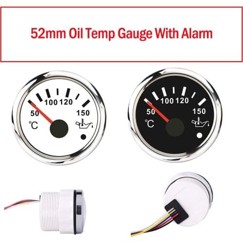 Hot Sale 50-150 Celsius Oil Temp Gauge With Sensor Set For Marine Boat Car RV Accessories Red Backlight Oil Temperature Gauge