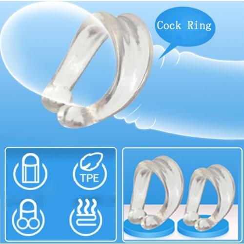 2 Pcs C-Shape Cock Ring Penis Foreskin Correction Ring Glans Exposed Lock Sperm Sleeve Delay Ejaculation Sex Toys For Me