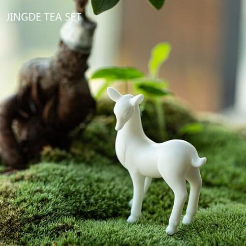 Creativity Ceramics Tea Table Ornament Solid Color Animal Tea Pet Decoration Computer Desktop Decor Crafts Home Flower Pet