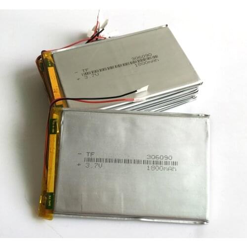 10 pcs 3.7V 1800mAh Lithium Polymer lipo Rechargeable Battery For E-books power bank 7" Tablet PC laptop 306090