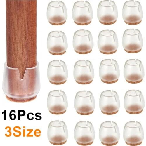 16Pcs 3 Size Chair Leg Caps Table Leg Protector Covers Silicone Furniture Table Leg Pads Round Bottom Circle for Chair Round Cap