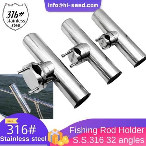 Stainless Clamp on Fishing Rod Holder for Rails 7/8" to 1"