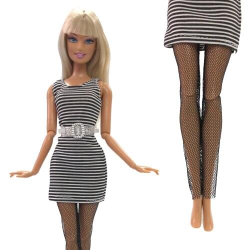NK One Set Doll Clothes Dress Fashion Skirt Party Gown For Barbie Doll Accessories Baby DIY Toys Sex Stocking Girl Gift 064 8X