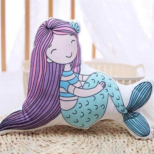 40X40cm irregular shape mermaid kids cushion throw cushion hold pillow girl baby nordic room decoration crib bumper with insert