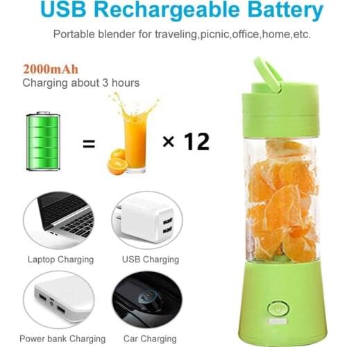 USB Charging Portable Electric Fruit Juicer 380ml Mini Electric Juice Cup Blender Cup For Shakes And Smoothies