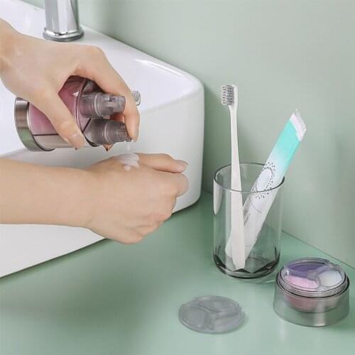 6 in 1 Portable Travel Dispenser Shampoo Lotion Shower Gel Case Press Sub-bottle U2JD